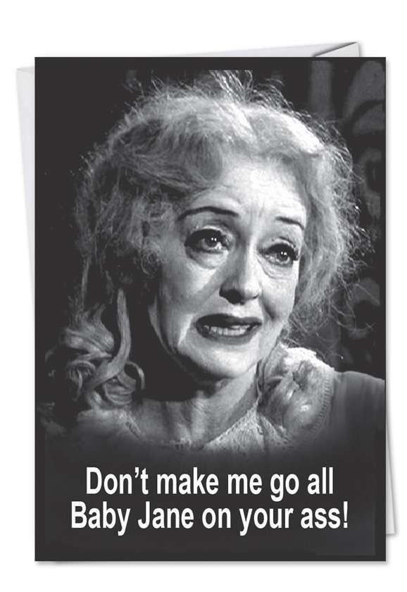 Baby Jane On Your Ass Funny Birthday Card Ephemera