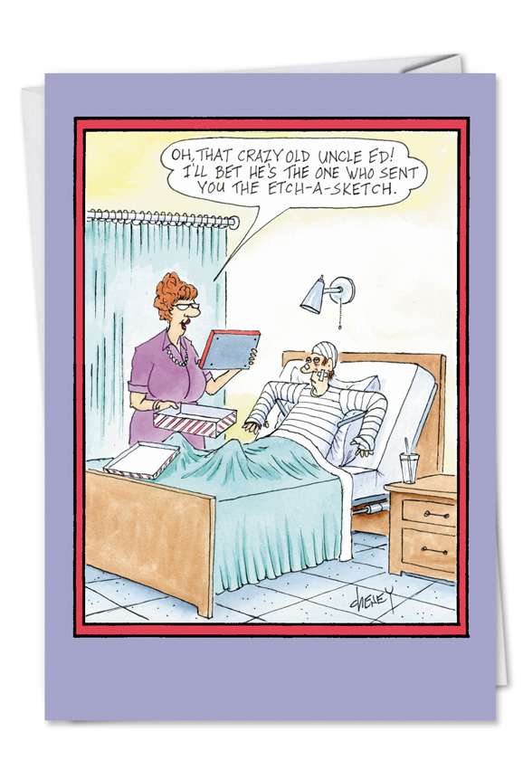 Etchasketch Funny Get Well Card Cheney 