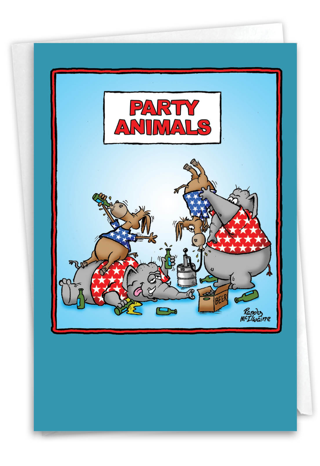 Adult Funny Birthday Card Party Animals