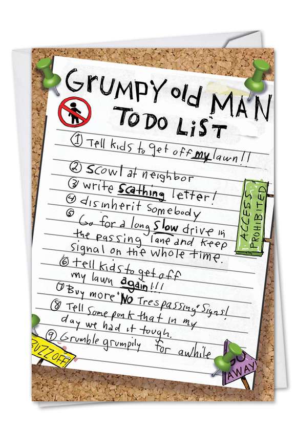 Grumpy Old Man Funny Birthday Card NobleWorks Cards