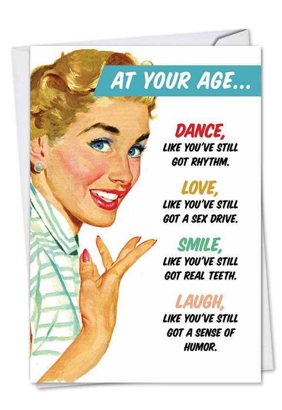 At Your Age Red Rocket Birthday Card Nobleworks