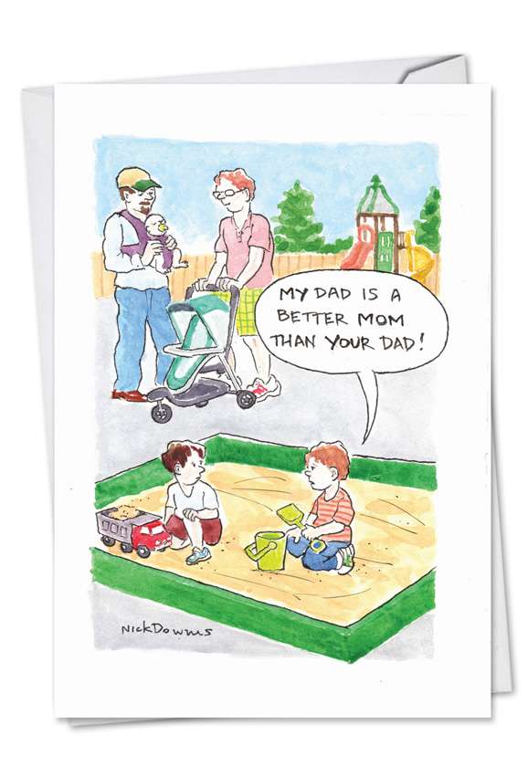 Better Dad Cartoons Father's Day Card Nick Downes