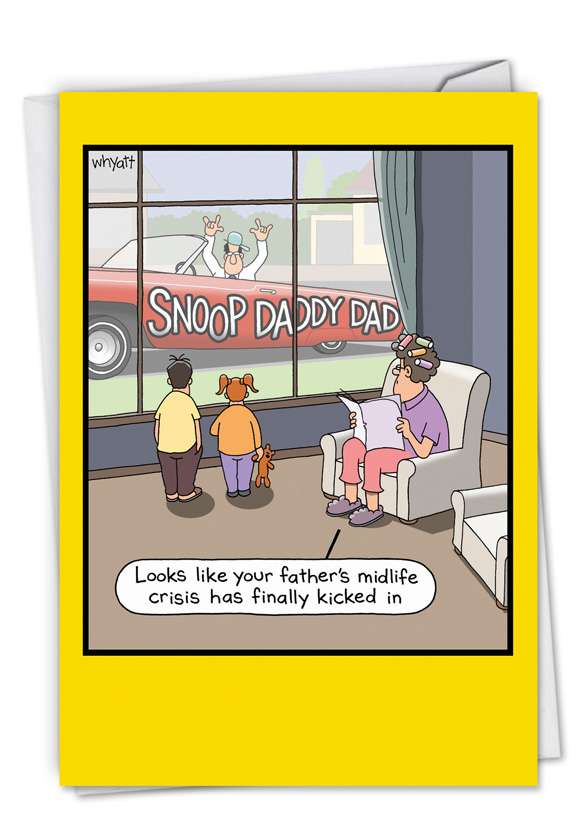 Snoop Daddy Dad Cartoons Father's Day Paper Card By Tim Whyatt