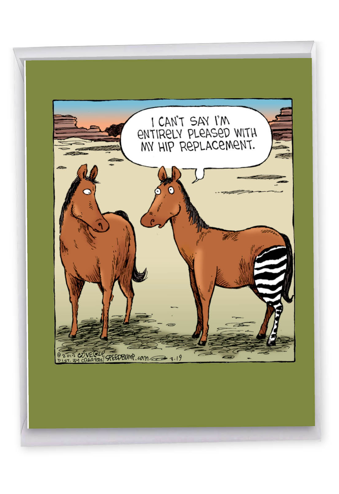 Horse Hip Replacement Humorous Get Well Extra Large Paper Card