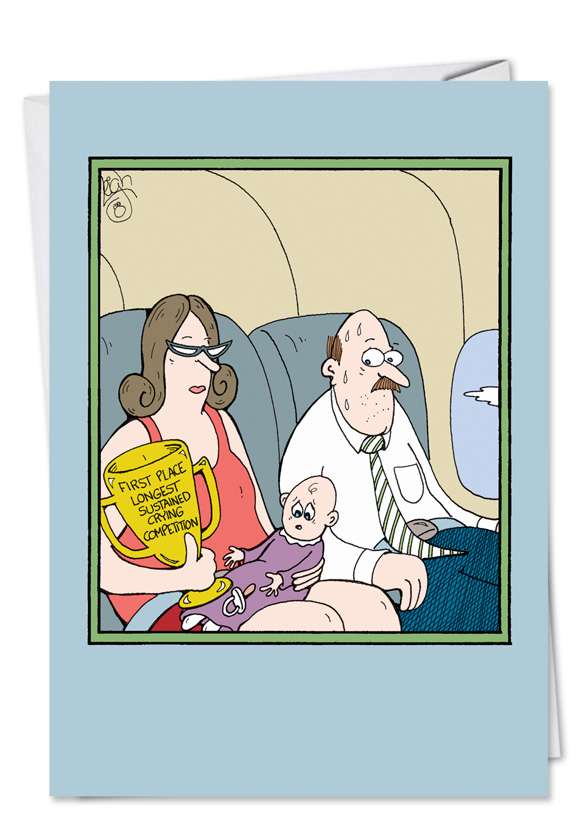 Hilarious Mother's Day Paper Greeting Card by Leigh Rubin from NobleWorksCards.com - First Place Crying