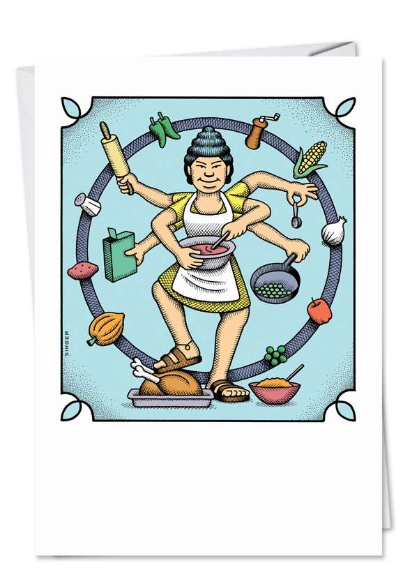 Funny Mother's Day Paper Card by Andy Singer from NobleWorksCards.com - Goddess