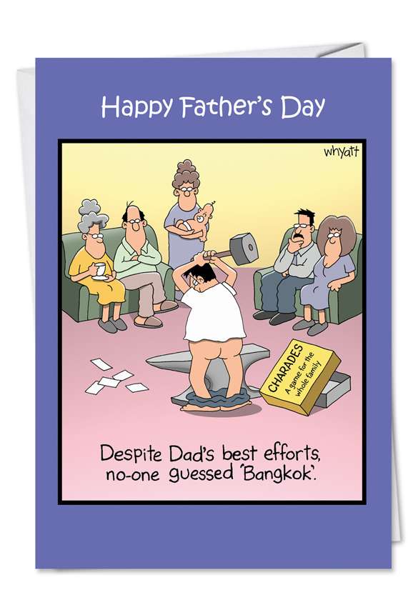 Humorous Father's Day Printed Card by Tim Whyatt from NobleWorksCards.com - Bangkok Dad