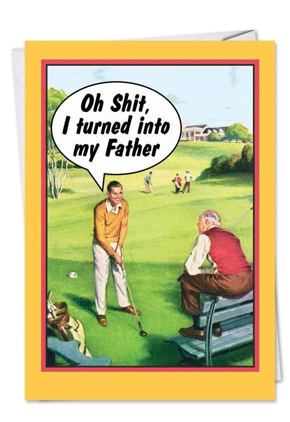 Hysterical Father's Day Printed Card by Ephemera from NobleWorksCards.com - Golf Dad