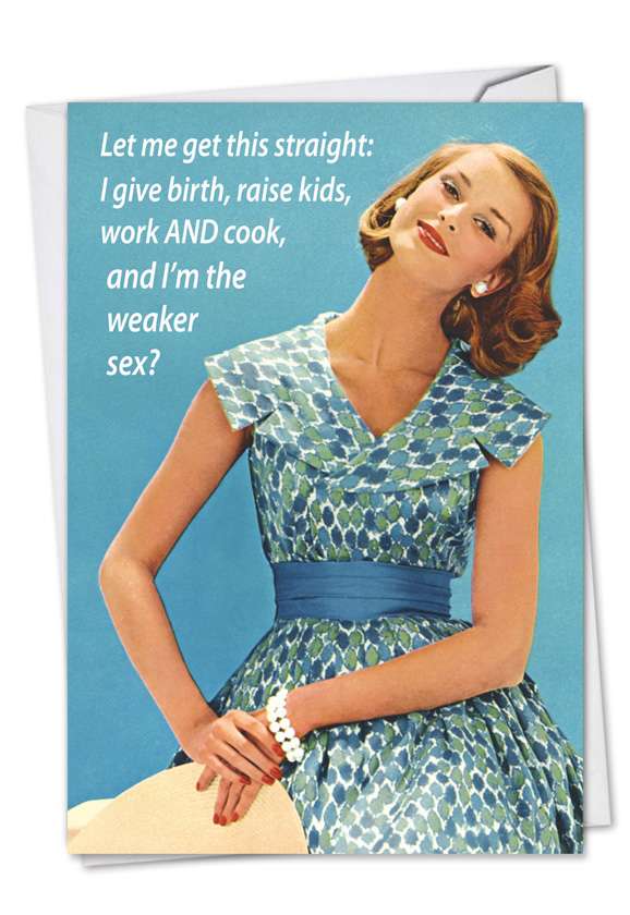 Humorous Mother's Day Printed Card by Ephemera from NobleWorksCards.com - Weaker Sex