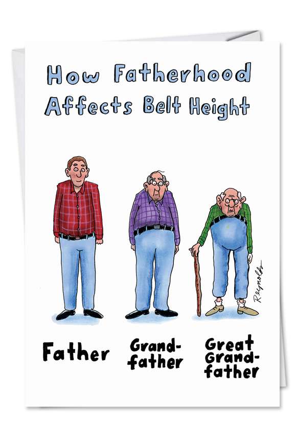 Humorous Father's Day Printed Greeting Card by Daniel Reynolds from NobleWorksCards.com - Belt Height