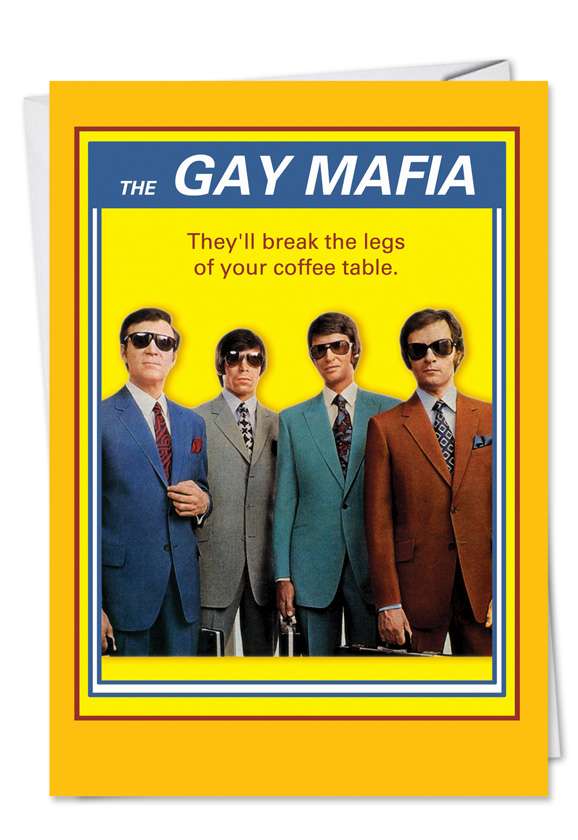 Gay Mafia Funny Birthday Greeting Card