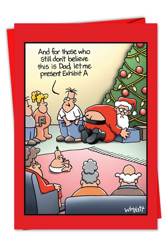 Humorous Christmas Printed Greeting Card by Tim Whyatt from NobleWorksCards.com - Exhibit A
