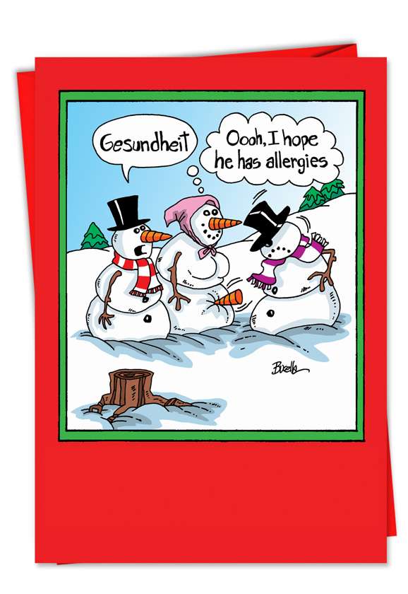 Hysterical Christmas Paper Card by Martin Bucella from NobleWorksCards.com - Gesundheit