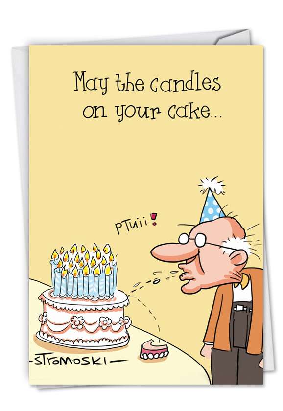 Hysterical Birthday Paper Greeting Card by Rick Stromoski from NobleWorksCards.com - Gray Pubes