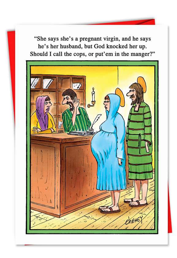 Hysterical Christmas Printed Card by Tom Cheney from NobleWorksCards.com - Call Cops