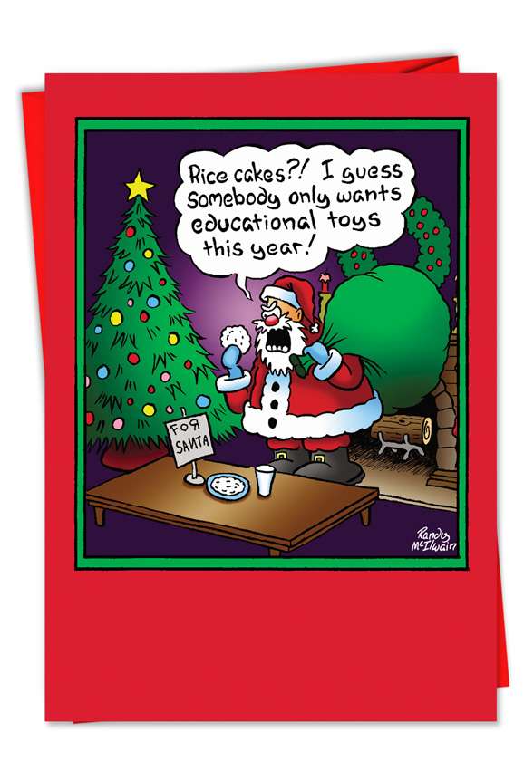 Funny Christmas Paper Card by Randall McIlwaine from NobleWorksCards.com - Rice Cakes
