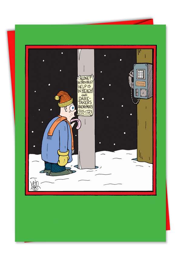 Hysterical Christmas Printed Card by Leigh Rubin from NobleWorksCards.com - In Case of Emergency