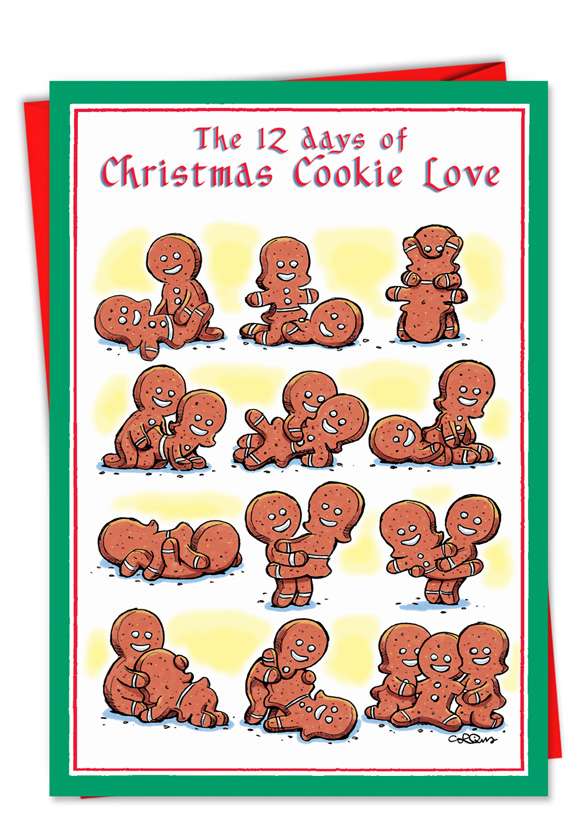Hilarious Christmas Printed Greeting Card by Daniel Collins from NobleWorksCards.com - 12 Days of Xmas