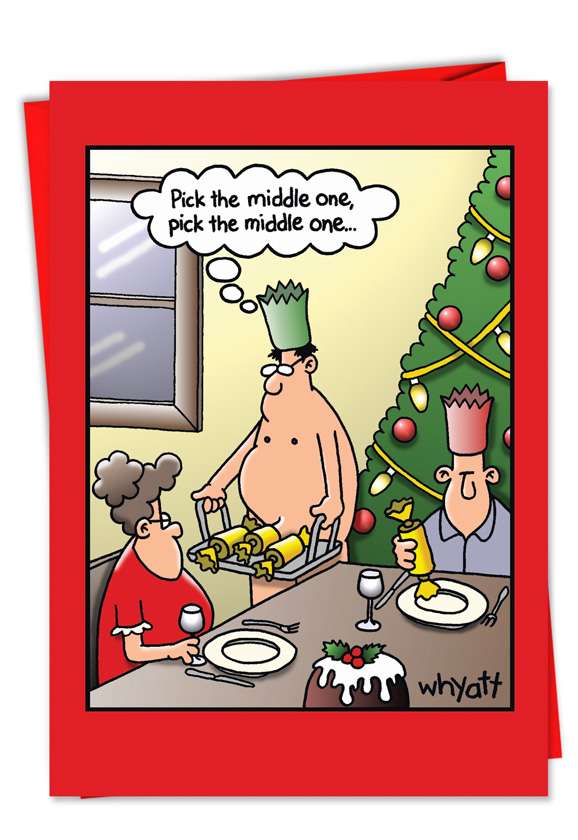 Middle One Cartoon Christmas Card