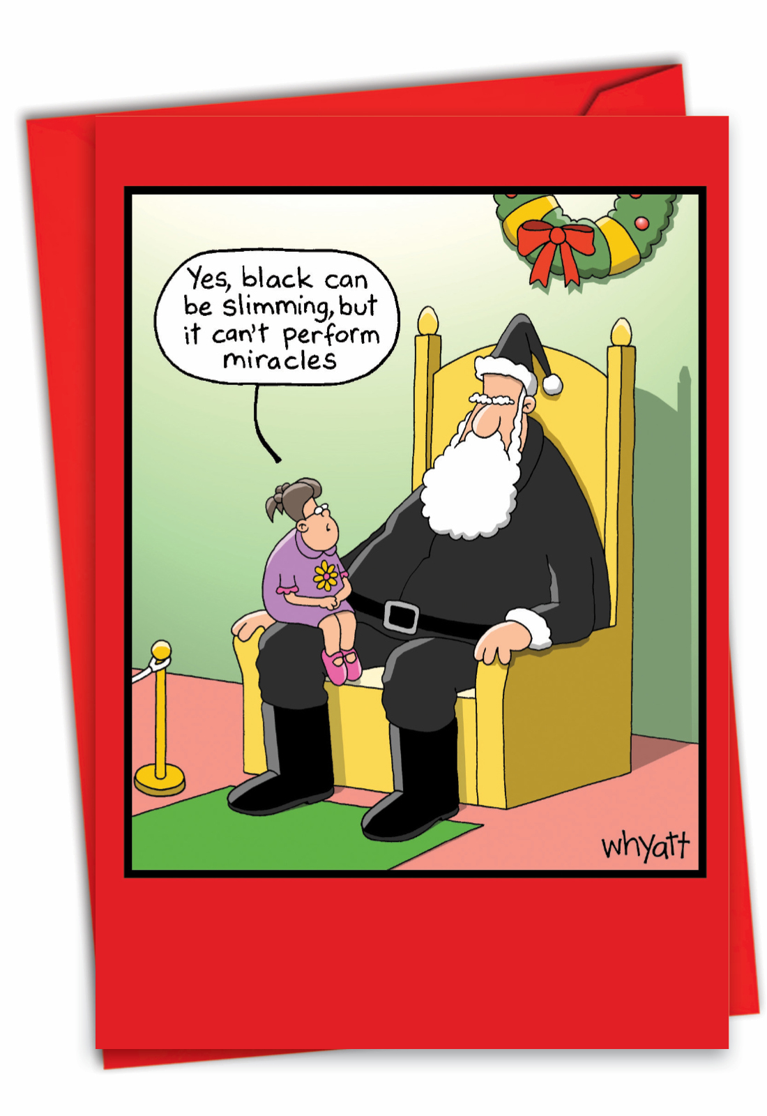 Santa In Black Christmas Card