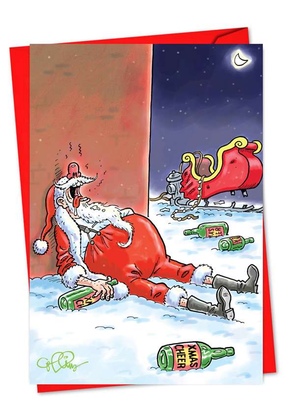Humorous Christmas Printed Card by Daniel Collins from NobleWorksCards.com - Christmas Cheer