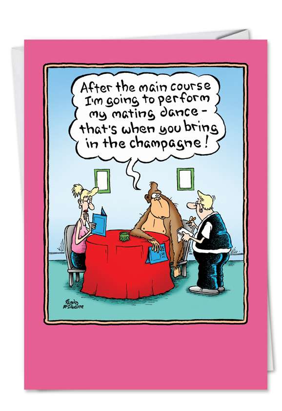 Hysterical Valentine's Day Paper Card by Randall McIlwaine from NobleWorksCards.com - Mating Dance