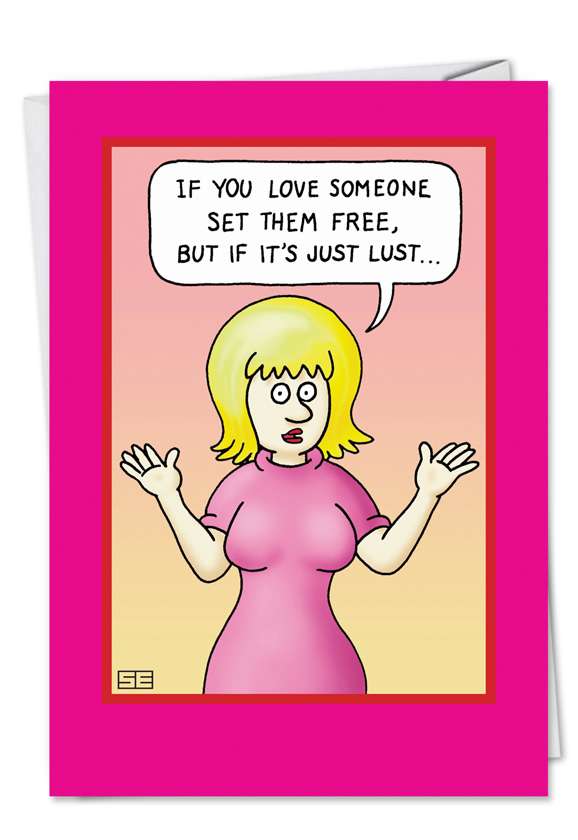 Hysterical Valentine's Day Printed Card by Stan Eales from NobleWorksCards.com - Tie Them Up