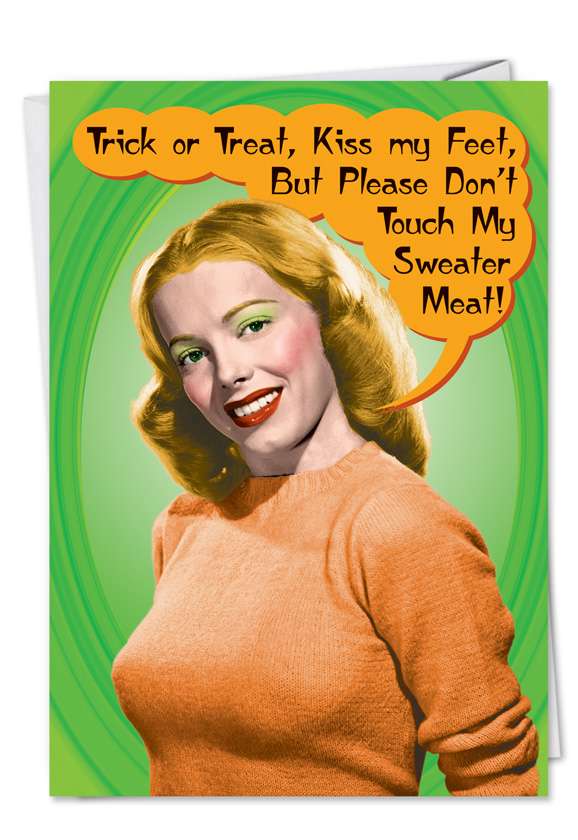 Funny Halloween Greeting Card from NobleWorksCards.com - Sweater Meat