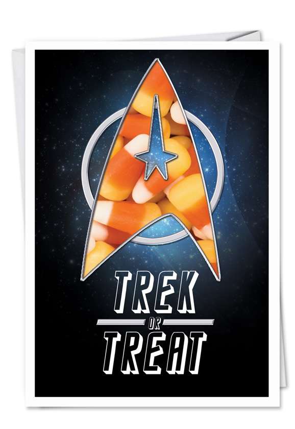 Hilarious Halloween Greeting Card from NobleWorksCards.com - Star Trek or Treat