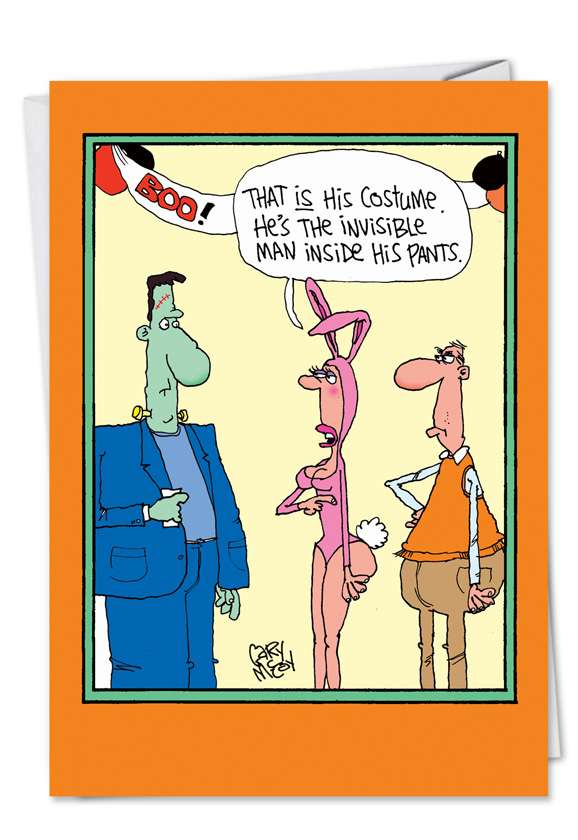 Funny Halloween Greeting Card by Gary McCoy from NobleWorksCards.com - Invisible Man
