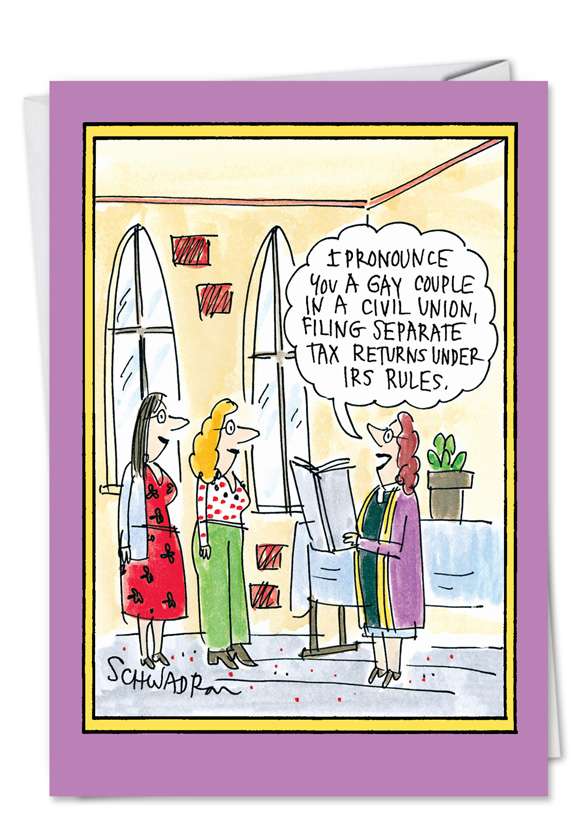 Civil Union Cartoon Congratulations Card