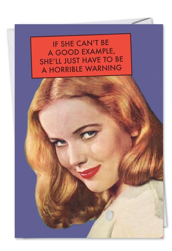 Humorous Birthday Paper Card Horrible Warning