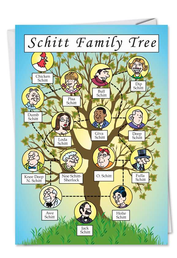 Schitt Family Tree: Humorous All Occasions Blank Paper Card