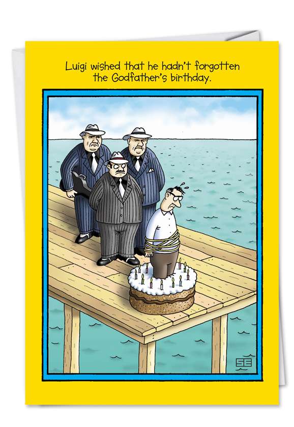 Funny Birthday Printed Card by Stan Eales from NobleWorksCards.com - Godfather