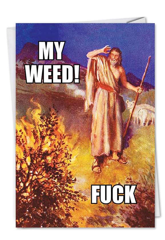 Humorous Birthday Paper Card by Ephemera from NobleWorksCards.com - Moses' Weed