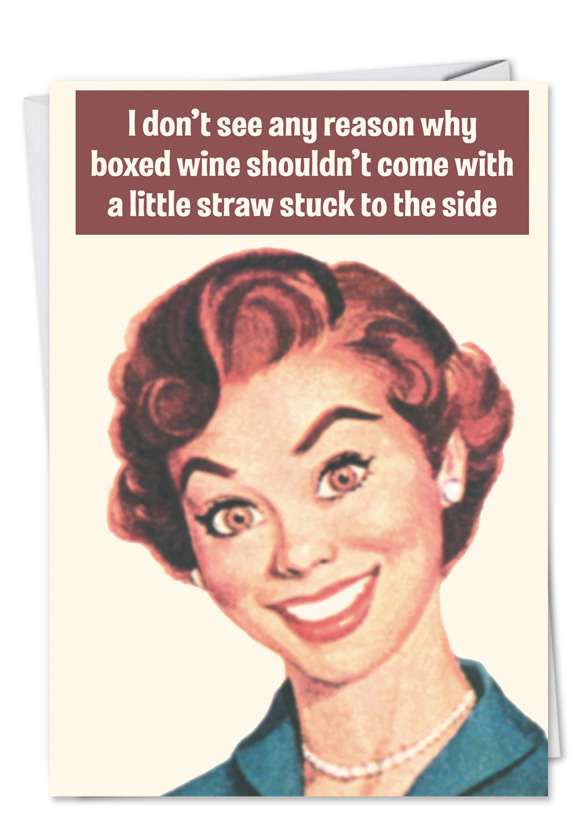 Boxed Wine Picture All Occasions Greeting Card Ephemera, Inc.