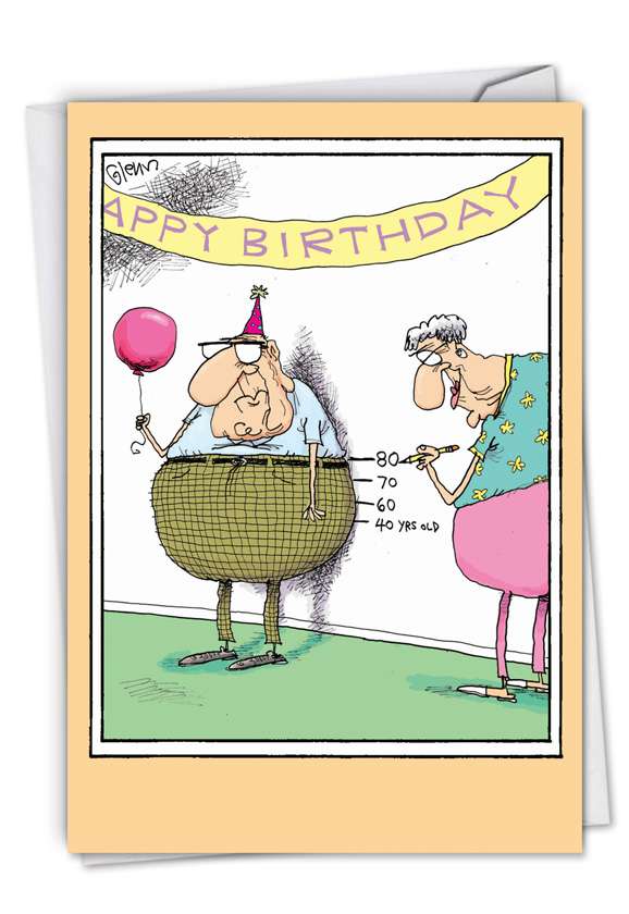  Birthday  Measurements Cartoon Humor  Greeting Card