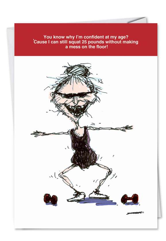 Funny Birthday Greeting Card by David Skidmore from NobleWorksCards.com - Mess on the Floor