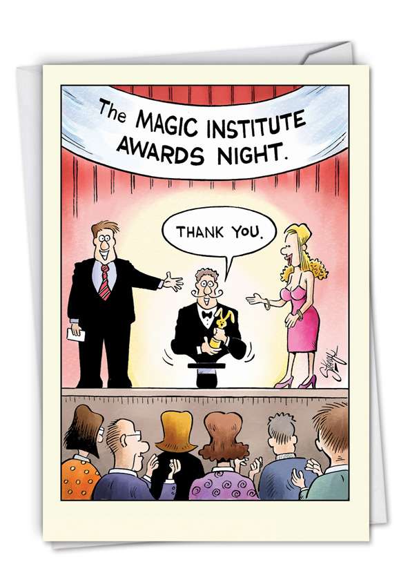 Humorous Thank You Paper Card by Tony Lopes from NobleWorksCards.com - Magic Awards