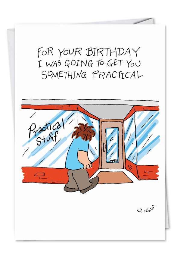 Hilarious Birthday Paper Card by Joseph Kohl from NobleWorksCards.com - Fatass Bought Up