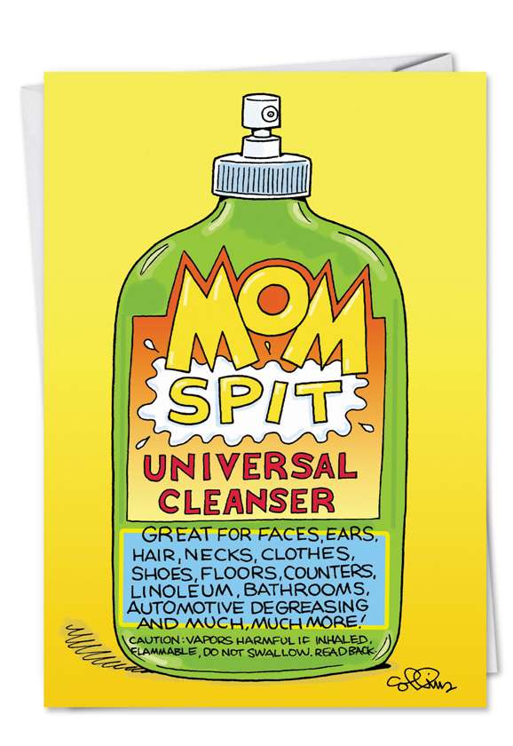 Humorous Birthday Mother Printed Card by Daniel Collins from NobleWorksCards.com - Wonders of Spit