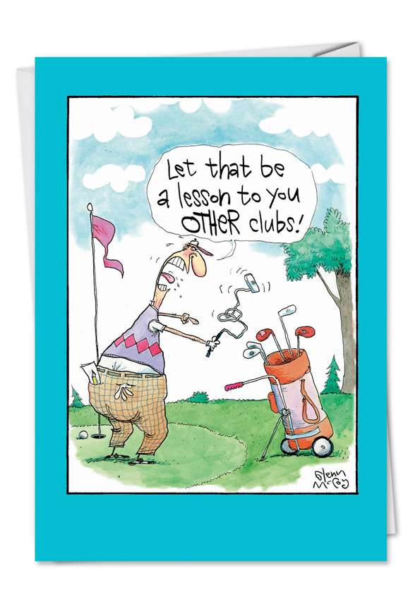 Angry Golfer Cartoons Birthday Father Paper Card Glenn Mccoy