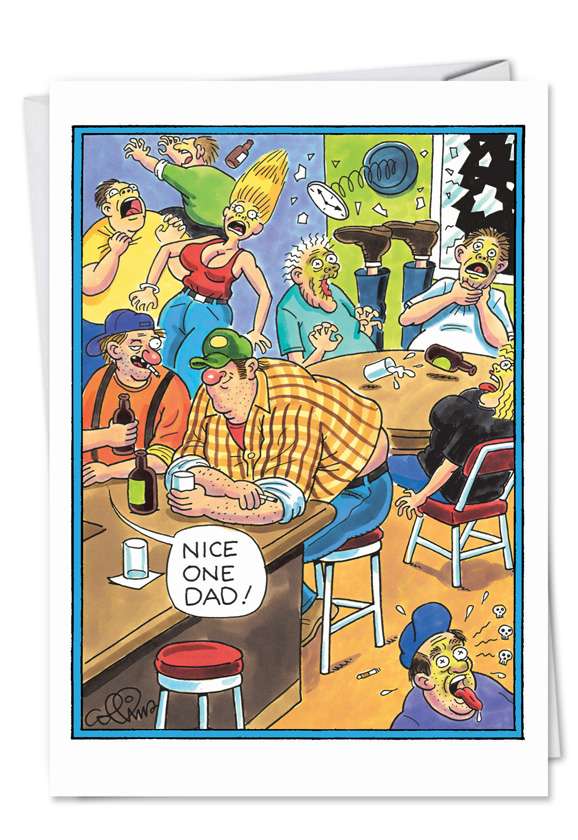 Funny Birthday Father Paper Greeting Card by Daniel Collins from NobleWorksCards.com - Farting Redneck