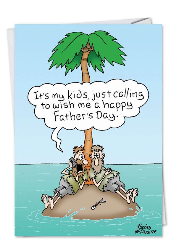 Deserted Island Funny Father's Day Greeting Card