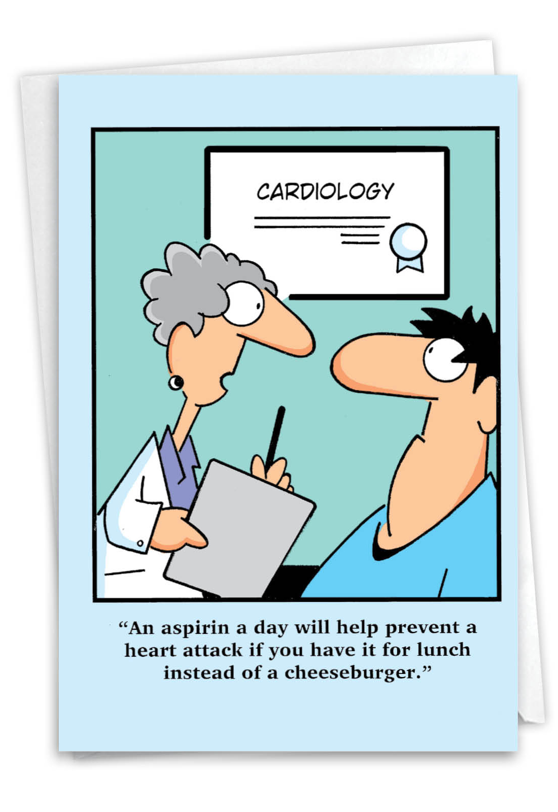 Aspirin For Lunch Cartoons Get Well Joke Card