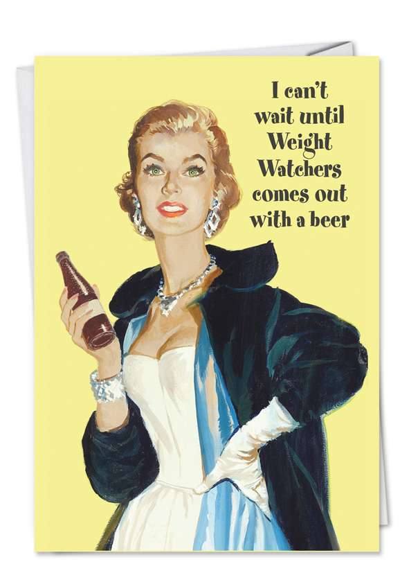 Weight Watchers Beer Funny Birthday Card Ephemera