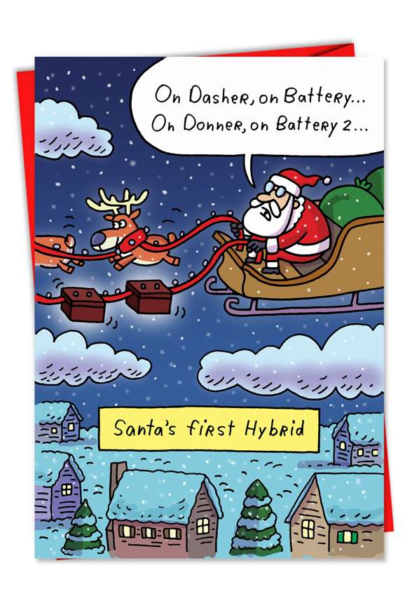 Hilarious Christmas Printed Greeting Card by Stanley Makowski from NobleWorksCards.com - Hybrid