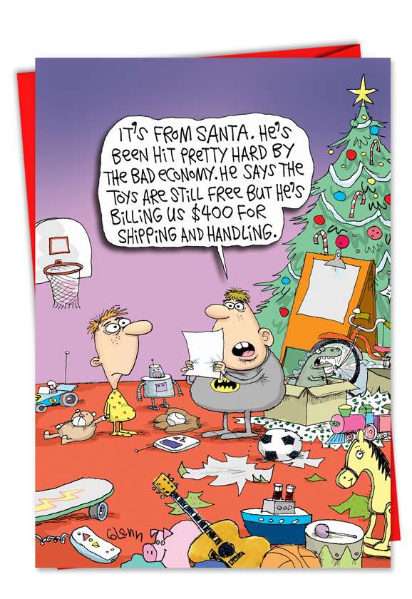 Santa Shipping Costs Funny Greeting Card
