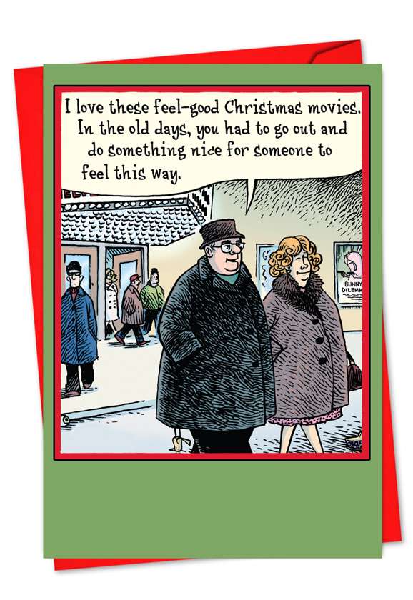 Humorous Christmas Printed Card by Dan Piraro from NobleWorksCards.com - Movies