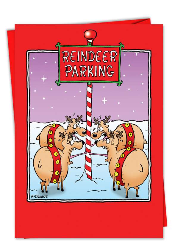 Funny Stuck Reindeer Tongue Christmas Card